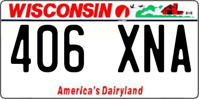 WI license plate 406XNA