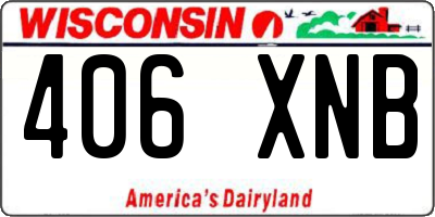 WI license plate 406XNB