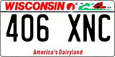 WI license plate 406XNC