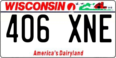 WI license plate 406XNE