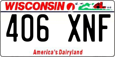 WI license plate 406XNF