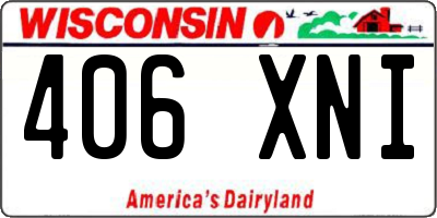 WI license plate 406XNI