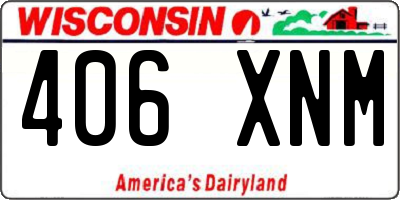 WI license plate 406XNM