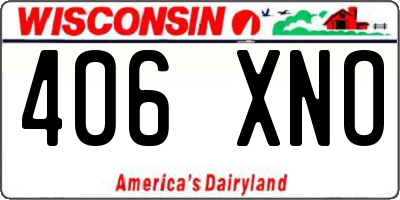 WI license plate 406XNO