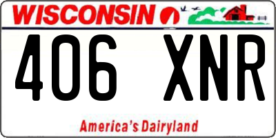 WI license plate 406XNR
