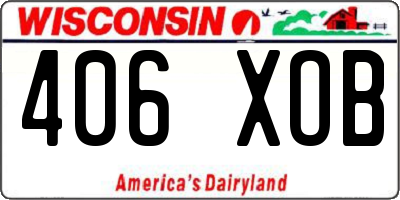 WI license plate 406XOB