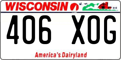 WI license plate 406XOG