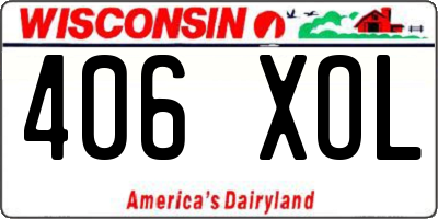 WI license plate 406XOL