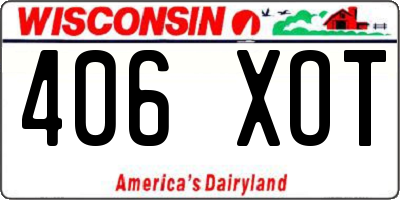 WI license plate 406XOT