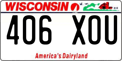 WI license plate 406XOU