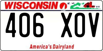 WI license plate 406XOV