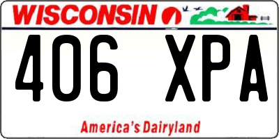 WI license plate 406XPA
