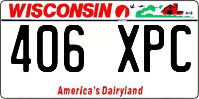 WI license plate 406XPC