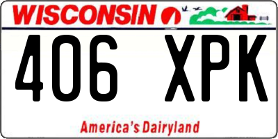 WI license plate 406XPK