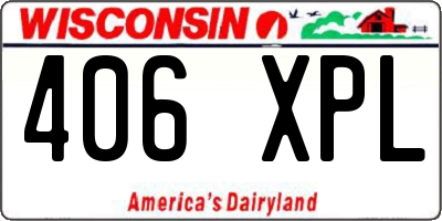 WI license plate 406XPL