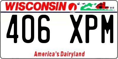 WI license plate 406XPM