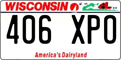 WI license plate 406XPO