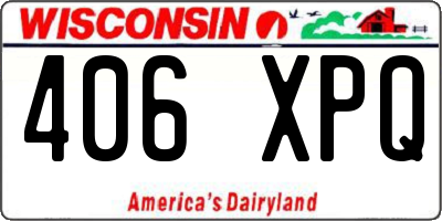 WI license plate 406XPQ