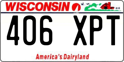 WI license plate 406XPT