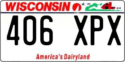 WI license plate 406XPX