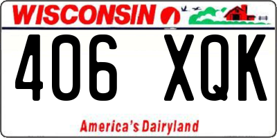 WI license plate 406XQK