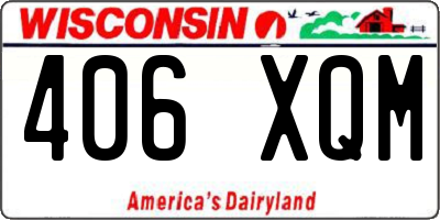 WI license plate 406XQM