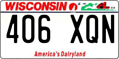 WI license plate 406XQN
