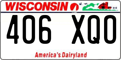 WI license plate 406XQO