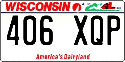 WI license plate 406XQP