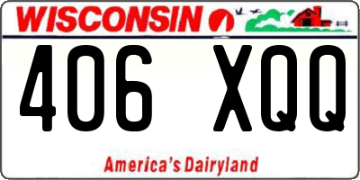 WI license plate 406XQQ