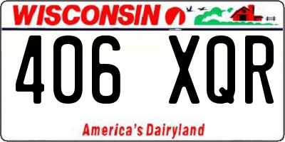 WI license plate 406XQR
