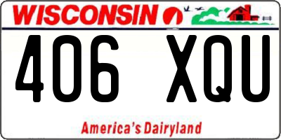 WI license plate 406XQU