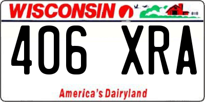 WI license plate 406XRA