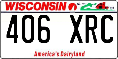 WI license plate 406XRC