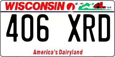 WI license plate 406XRD