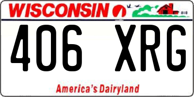 WI license plate 406XRG