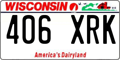 WI license plate 406XRK