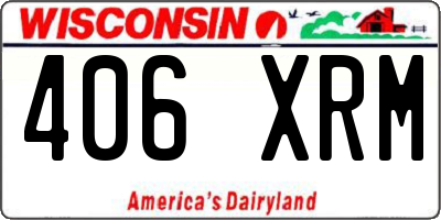 WI license plate 406XRM