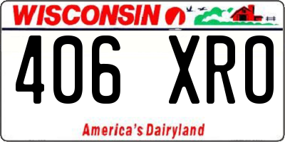 WI license plate 406XRO