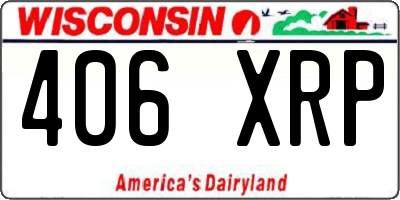 WI license plate 406XRP
