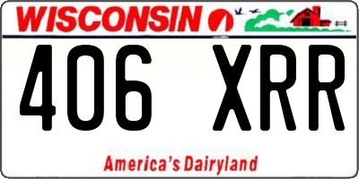 WI license plate 406XRR