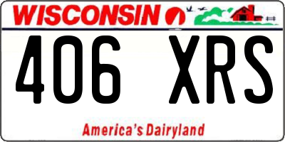 WI license plate 406XRS