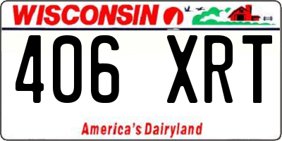 WI license plate 406XRT
