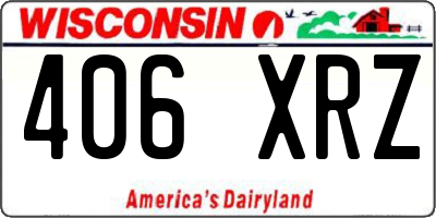 WI license plate 406XRZ
