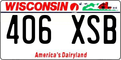 WI license plate 406XSB