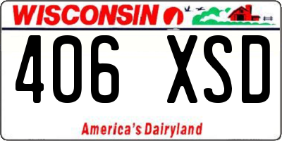 WI license plate 406XSD