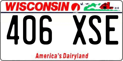 WI license plate 406XSE