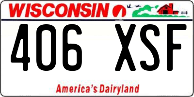 WI license plate 406XSF