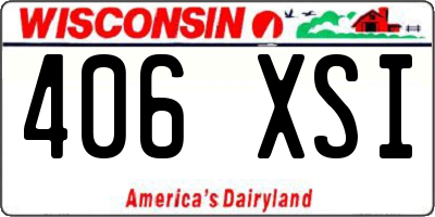 WI license plate 406XSI