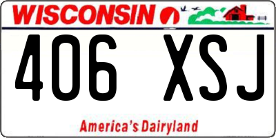 WI license plate 406XSJ